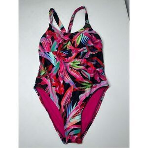 Mynah Bohemian Women’s One Piece Swimsuit Floral Print Size 16W